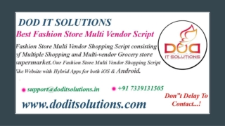 Fashion Store Multi Vendor Script - Readymade Clone Script