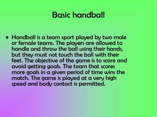 Basic handball