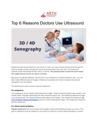 Top 6 Reasons Doctors Use Ultrasound