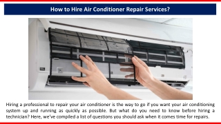 How to Hire Air Conditioner Repair Services?