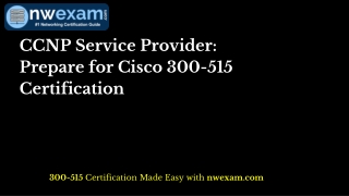 CCNP Service Provider: Prepare for Cisco 300-515 Certification