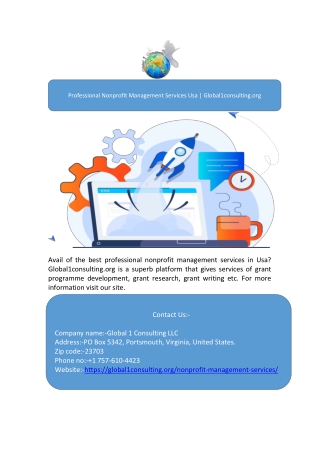 Professional Nonprofit Management Services Usa | Global1consulting.org