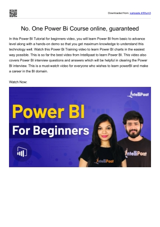 No. One Power Bi Course online, guaranteed