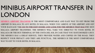 Minibus airport transfer