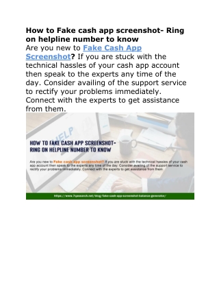 How to Fake cash app screenshot- Ring on helpline number to know