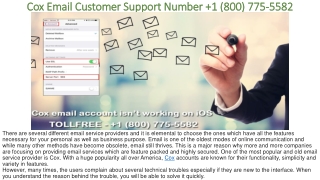 Cox Email Customer Support Number  1 (800) 775-5582