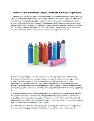 Promote Your Brand With Unique Drinkware & Corporate products
