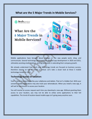 What are the 5 Major Trends in Mobile Services - iWebServices