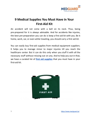 9 Medical Supplies You Must Have in Your First-Aid Kit