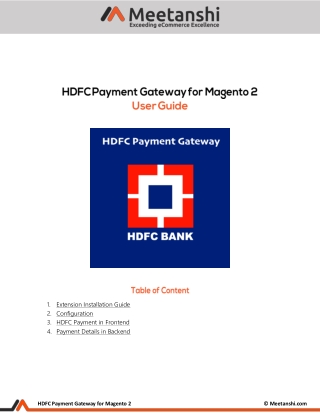 Magento 2 HDFC Payment Gateway