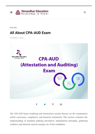 All About CPA-AUD Exam