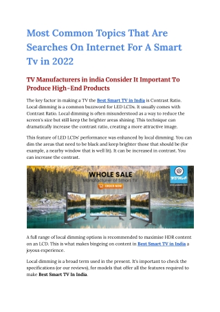 Most Common Topics That Are Searches On Internet For A Smart Tv in 2022