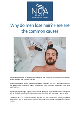 Why do men lose hair Here are the common causes