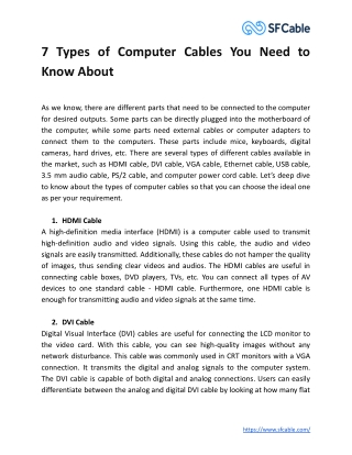 7 Types of Computer Cables You Need to Know About