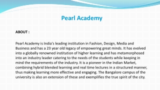 India's Leading Institution in Fashion | Pearl Academy