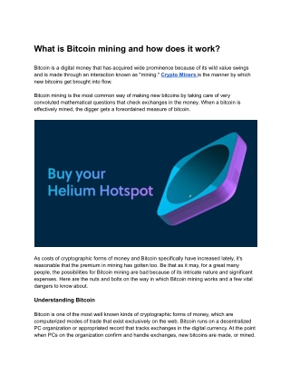 What is Bitcoin mining and how does it work