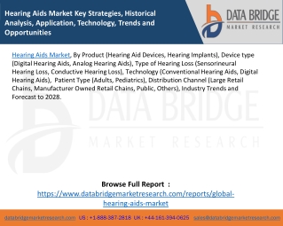 Hearing Aids Market Key Strategies, Historical Analysis, Application, Technology, Trends and Opportunities