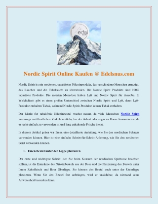 Nordic Spirit Online Kaufen @ Edelsnus.com