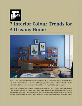 7 Interior Colour Trends for A Dreamy Home