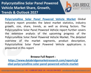 Polycrystalline Solar Panel Powered Vehicle Market Size, Share