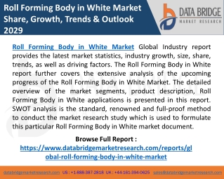 Roll Forming Body in White Market Growth, Industry Size, Trends, Insights