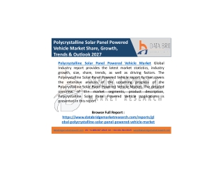 Polycrystalline Solar Panel Powered Vehicle Market Size, Share Growth