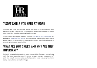 7 Soft Skills You Need At Work