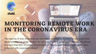 Coronavirus Era | Remote Work Monitor