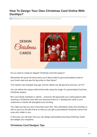 How To Design Your Own Christmas Card Online With DocHipo?