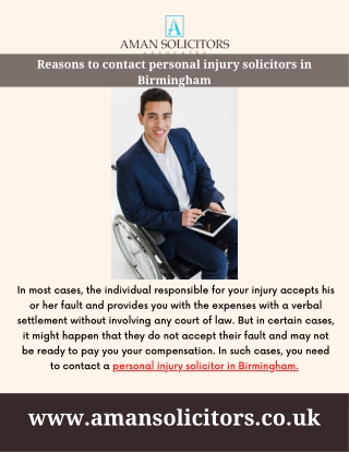 The Best Personal injury solicitors in Birmingham | Aman Solicitors