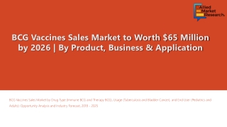 BCG Vaccines Sales Market Insights with Key Company Profiles – Forecast to 2026