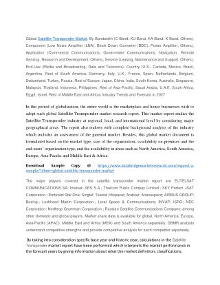 Satellite Transponder Market Trends