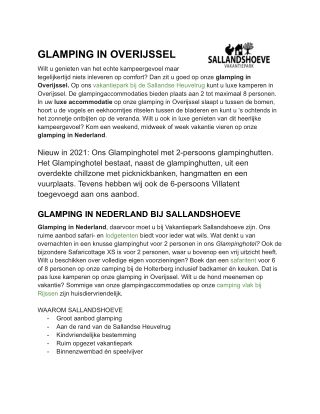 Glamping Overijssel