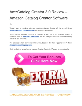 AmzCatalog Creator 3.0 Review – Amazon Catalog Creator Software