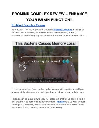 PROMIND COMPLEX REVIEW – ENHANCE YOUR BRAIN FUNCTION!!