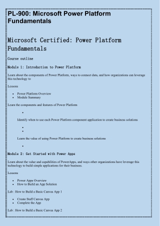 PL-900 Microsoft Power Platform Fundamentals