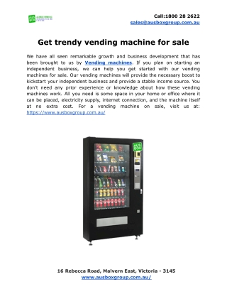 Get trendy vending machine for sale