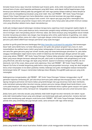 Kabar Situs Judi Freebet - Bet Gratis Tanpa Potongan Guna Yang Enggak Kalian Men