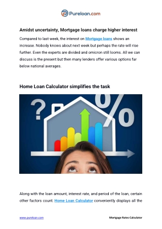 Amidst uncertainty, Mortgage loans charge higher interest - Pureloan