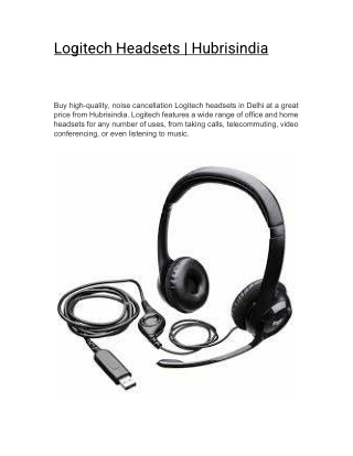 Logitech Headsets  | Hubrisindia