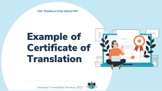 Example of Certification of Translation