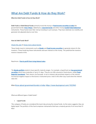 What Are Debt Funds & How do they Work