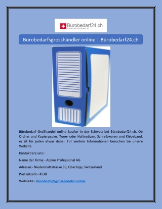 Bürobedarfsgrosshändler online | Bürobedarf24.ch