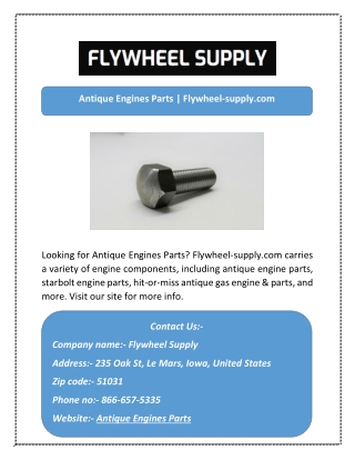 Antique Engines Parts | Flywheel-supply.com