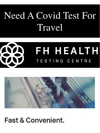 Need A Covid Test For Travel