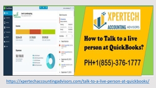 How to Talk to a live person at QuickBooks  1(855)376-1777