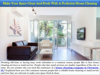 Make Your Space Clean And Fresh With A Proficient House Cleaning