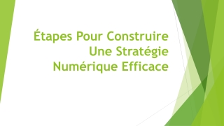 Étapes Pour Construire Une Stratégie Numérique Efficace