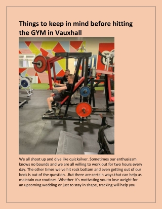 Searching for the best Circuit Training in Vauxhall