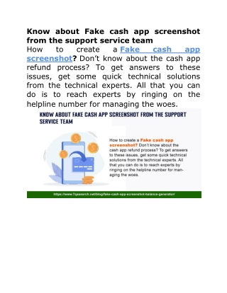 Know about Fake cash app screenshot from the support service team